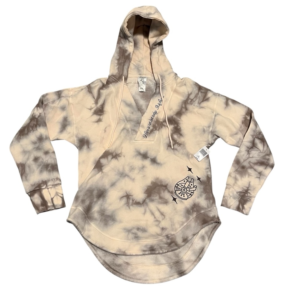 Disney Star Wars Womens Tie Dye Hope Is Not Lost Embroidered Hoodie- Size XS NWT